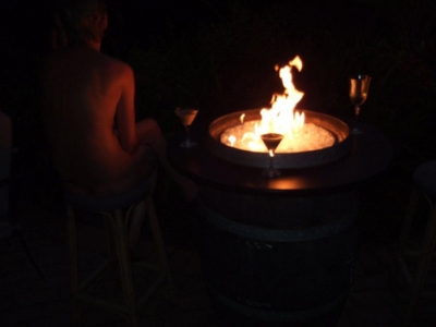 Ivan wine barrel fire pit